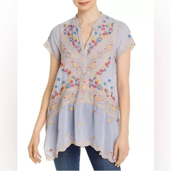 Johnny Was Viola Floral Embroidered Tunic - Picture 1 of 7